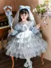 Vestido Nuevo de Elsa para Niñas y Otoño Vestido de Princesa Frozen Vestido de Pastel de Cumpleaños para Bebé