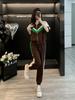 Traje casual deportivo 2023 Primavera y Otoño Nuevo estilo occidental que reduce la edad cárdigan de cuello alto pantalones de pierna ancha sueltos traje de dos piezas