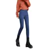 Jeans Skinny Stretch Veludo Plus Cinza Fumê Alto Visualmente Feminino Outono/Inverno 2026 Novo Estilo Calças Lápis de Veludo Peça Única