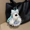 Nuevo Lindo Peluche Perro Westie Creativo Liga para el Cabello Muñeca Falda Llavero Cachorro Lindo Colgante de Bolso para Mujeres