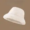 Sombrero de Pescador de Felpa para Mujer, Nuevo Estilo Coreano Otoño/Invierno, Versátil, Cálido, Protección contra el Frío Invernal, Sombrero de Cubo con Protección para los Oídos