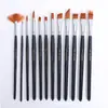 Conjunto de 12 pincéis de aquarela Cross-Border com cerdas de nylon, material artístico para estudantes, para pintura com guache e tinta acrílica. Disponível em estoque.