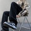 Pantalones vaqueros negros de primavera y otoño para hombre, de corte entallado, de marca de moda High Street, de estilo recto, estilo casual, adelgazante y atractivo Ruan