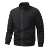 Chaqueta de Primavera y Otoño Amazon Transfronteriza para Hombre Cárdigan Cuello Alto Ropa de Trabajo Casual Holgada Cortavientos Transpirable Chaqueta Abrigo