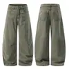 Muxi Ropa #Marca de Moda Diseño Simple Sentido de la Personalidad Pantalones Cargo con Cuchillo Curvo Ropa de Pareja Holgada Casual Pierna Ancha ins