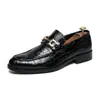 Desea Patrón de Cocodrilo Británico Casual para Hombre Estilo Coreano Moda Tendencia Peluquero Zapatos de Cuero Zapatos de Caña Baja Zapatos de Hombre