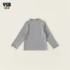 Ropa para Niños Yingsibao 2026 Primavera y Otoño Camiseta Básica para Niñas, Top de Manga Larga de Color Sólido con Cuello Medio Alto para Niños Mayores