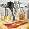 Raspador de Silicone de Grau Alimentício Assado Pincel de Óleo Dois-em-Um Resistente a Altas Temperaturas Espátula de Bolo Doméstica Colher Espátula Conjunto Dois-em-Um