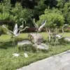 Grulla de Acero Inoxidable Parque al Aire Libre Hotel Villa Paisajismo Centro de Marketing Comunitario Entrada Piscina Adorno de Animal