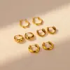 Joias Transfronteiriças Europeias e Americanas Aço Inoxidável Banhado a Ouro Moda Brinco Retro Brinco Versátil Brinco Metálico Brincos