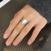 Anillo Sense de alta calidad para mujer, anillo de nicho de personalidad, cobre microincrustado de circonita, concha, anillo abierto, joyería de moda para mujer