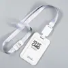 Portatarjetas de trabajo de negocios simple con cordón, Portatarjetas de identificación retráctil, Protector de tarjeta de campus para estudiantes para colgar en el cuello