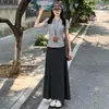 Falda gris estilo coreano para mujer, nuevo modelo verano 2026, de cintura alta, adelgazante, línea A petite, ajustada tipo cola de pez