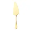 Conjunto de faca e garfo para bolo em aço inoxidável dourado, garfo para frutas em aço inoxidável, faca e garfo para bolo lunar banhados a ouro, logotipo imprimível