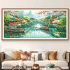 Fabricante de Punto de Cruz TikTok Kuaishou Xiaohongshu Dropshipping Nuevo Modelo 2026 Bordado con Hilo Pueblo Acuático de Jiangnan Puente Pequeño Agua Corriente