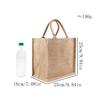 Bolsa de Lino de Color Sólido, Bolso Tote de Yute en Blanco Vintage, Ecológico, Sensación de Alta Gama, Bolsa de Compras Simple, Personalizable