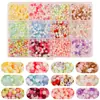 12 Compartimentos 4mm Plástico Contas Facetadas de Canto Cor Macaron Misturada Contas com Furo Losango Corrente de Celular DIY Brincos Acessórios com Contas