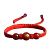 Pulsera de Cuerda Roja de Ágata de los Doce Signos del Zodíaco, Pulsera Tejida a Mano para Hombres y Mujeres en su Año de Nacimiento, Pulseras de Dragón, Caballo, Rata, Conejo y Buey