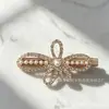 2026 Nuevo Pinza para el Cabello con Lazo de Pedrería Estilo Coreano para Mujer, Pinza Lateral para el Cabello con Flor de Perla, Pinza de Pato Accesorio para el Cabello