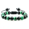 Comercio Exterior Europeo y Americano Creativos Espaciados Brillantes Pulseras Ojo de Tigre Piedra de Lava Volcánica Pulseras Trenzadas con Cuentas Pulseras de Yoga
