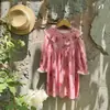 Vestido de Niña con Estampado Estilo Francés, Cuello, Manga Larga, Otoño 2026, Vestido de Princesa Rosa para Niñas, Vestido de Algodón Puro para Niños