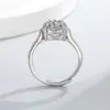 Anel de Floco de Neve com Diamante Imitação Moissanite Brilhante de Novo Estilo para Mulheres, Joia Exagerada de Luxo de Alta Qualidade, Anel Exquisito Ajustável para o Dedo Indicador