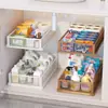 Estante debajo del mueble del baño, lavabo debajo del lavamanos, mueble de baño, estante de varios niveles, caja de almacenamiento para gabinete de cocina, canasta extraíble