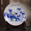 Jingdezhen Prato de Cerâmica 10 polegadas Garça Branca Estilo Chinês Decoração de Casa Prato de Pendurar Prato de Presente Comercial Padrão de Artesanato Cerâmico