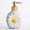 Botella de Cerámica para Gel Antibacterial Transfronteriza Exportación Europea y Americana Flor Tallada Pintada a Mano Botella de Cerámica para Jabón