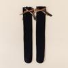 Calcetines Largos de Encaje para Niñas, Calcetines de Moda para Niñas del Fabricante, Calcetines Altos, Algodón para Primavera y Otoño, Lazos por Encima de la Rodilla