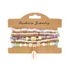 Set de Pulseras Bohemias de Conchas y Cuentas de Arroz Transfronterizo, Pulseras Hechas a Mano con Cuentas para Vacaciones en la Costa, Viajes y Fiestas, Mayoreo