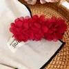 Presilha de Banana Flor Artificial Cor de Vinho Estilo Yi Mengling Acessório de Cabelo Grampo de Cabelo Atmosfera de Praia Estilo Floresta