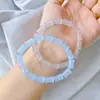 Pulseira de Mão com Contas de Jade Hetian Sintético Pulseira de Bambu Joias Simples Pequenas Frescas Joias de Mão para Mulheres Presente Produtos de Bem-Estar ao Vivo
