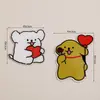 Decoración de Pastel Feliz para San Valentín Qixi Tarjeta Corazón Líneas Perro Acrílico Lazo Cinta Tarjeta Inserto