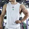 Comércio Exterior Transfronteiriço 2023 verão masculino esportivo lazer músculo fitness malha regata masculina brócolis
