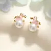 Brincos de Pérola de Pônei Desenho Animado Fofo para Mulheres, High-End, Luxo Acessível, Versáteis, Simples e Modernos, Brincos com Pino de Prata S925
