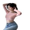Camiseta feminina de manga comprida, primavera e outono, curta e justa, cor sólida, nova blusa fina de gola redonda estilo coreano