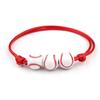 Amazon Explosions Pulsera Deportiva Softbol Fútbol Béisbol Pulsera Personalidad Simple Versátil Cuerda Tejida a Mano con Cuentas de Pelota