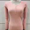 Suéter de Punto Elástico Delgado de Manga Larga con Cuello Versátil Estilo Coreano Otoño Capa Base para Mujer