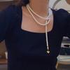Corea del Sur 2022 primavera nuevo collar diseño nicho de alta gama moderno multicapa vidrio Perla collar clavícula para mujer