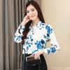 Camisa Outono 2024 Nova Cor Feminina Manga Longa Estilo Coreano Casual Mamãe Feminina Tamanho Grande Top Camisa de Chiffon