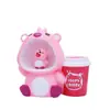 Xiaohongshu Super Dulce Rosa Mapache Portalápices Lámpara Iluminada Dibujo Animado Portalápices de Escritorio Caja de Almacenamiento Papelería para Estudiantes