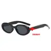 Gafas de sol de moda europea y americana, marco ovalado pequeño con patillas de estrella, cara lisa adelgazante, versátiles, estilo ojo de gato, para chica popular, transfronterizas