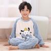 Pijamas de invierno 2024 para niños y niñas, pijamas de felpa jacquard, cuello redondo, traje de dibujos animados, ropa para el hogar