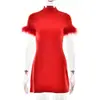 Estilo Ins Europeo y Americano Verano 2026 Nuevo Vestido Estampado de Temperamento Puro Deseo Sexy Chica Caliente Ajustado Bodycon Vestido Corto
