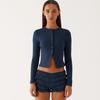 Ebay Roupa Europeia e Americana Feminina Transfronteiriça Outono e Inverno 2026 Novo Cardigan Longo de Botão Cor Sólida Slim Fit High-End