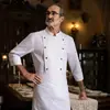Ropa de Trabajo de Manga Larga para Chef Impermeable, Resistente al Aceite y al Desgaste Otoño e Invierno Hotel Panadería Cocina Catering Comedor Ropa de Cocina para Hombres