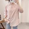 Camisa de mujer Mori de estilo japonés con cuello en V pequeño, bordada y hueca, estilo artístico, holgada, combinable con todo, de manga de siete puntos, de algodón puro para verano.