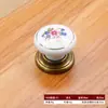 Manija de Cerámica de un Solo Agujero Patrón de Rosa Crackle Dorado y Blanco Estilo Europeo Blanco y Negro Estilo Chino Retro Manija de Tirador para Cajón y Puerta de Gabinete