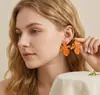 Pendientes Grandes de Flor Irregular con Diseño Metálico de Colores Creativos Transfronterizos Dopamina para Mujer Pendientes de Estilo Festivo para Mujer
